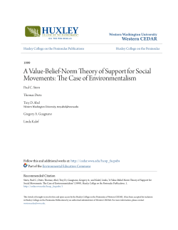 A Value-Belief-Norm Theory of Support for Social Movements: The