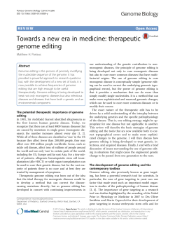 therapeutic genome editing