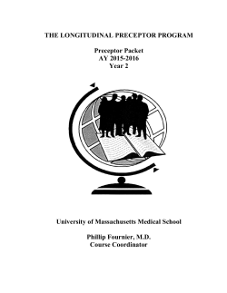 TABLE OF CONTENTS - UMass Medical School