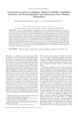 Uranotaenia novobscura ryukyuana (Diptera: Culicidae) Population