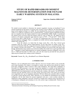 study of rapid broadband moment magnitude determination