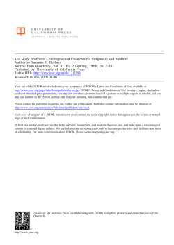 The Quay Brothers: Choreographed Chiaroscuro, Enigmatic and