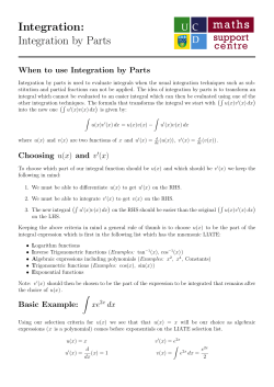 Integration: Integration by Parts