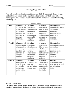 Investigating Unit Rates