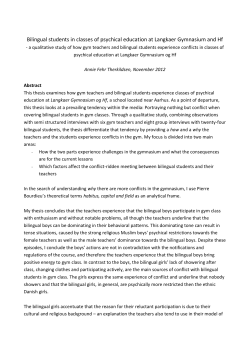 Bilingual students in classes of psychical education at