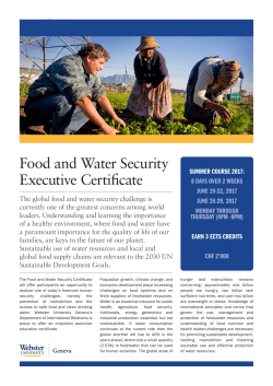 Food and Water Security Executive Certificate