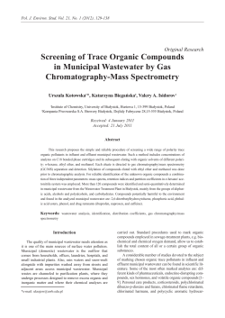 Screening of Trace Organic Compounds in Municipal Wastewater by