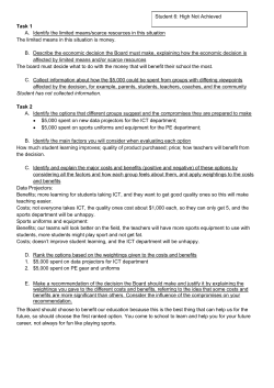 Task 1 A. Identify the limited means/scarce resources in this