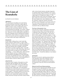 The Lion of Keanakolu - University of Hawaii at Hilo
