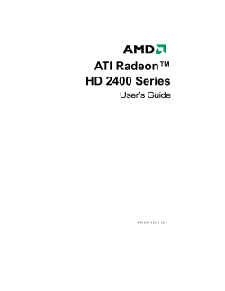 ATI Radeon HD 2600 Series User`s Guide