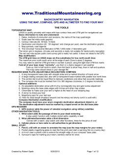 Map, Compass and GPS in the Backcountry