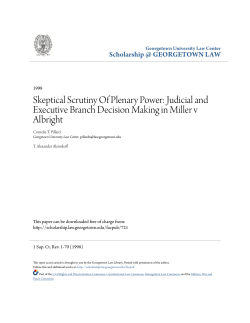 Skeptical Scrutiny Of Plenary Power: Judicial and Executive Branch