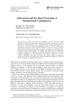 Self-esteem and the Dual Processing of Interpersonal Contingencies