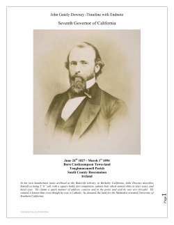 Gov. John Downey - A TimeLine w/ EndNotes
