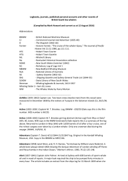 Logbooks, journals, published personal accounts