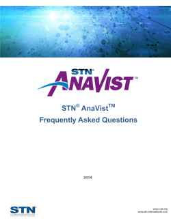 STN AnaVist Frequently Asked Questions