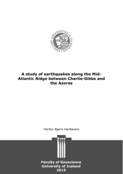 A study of earthquakes along the Mid- Atlantic Ridge