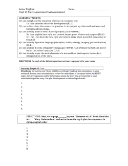 Native American Final Assessment - Community Unit School District