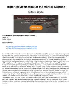 Historical Significance of the Monroe Doctrine