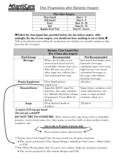 Diet Progression after Bariatric Surgery