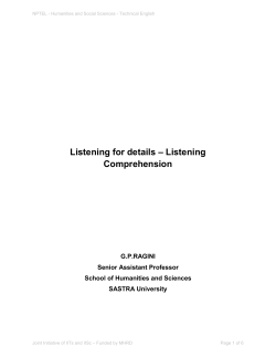 Listening for details &ndash; Listening Comprehension