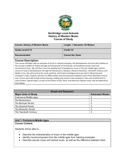Northridge Local Schools History of Western Music Course of Study
