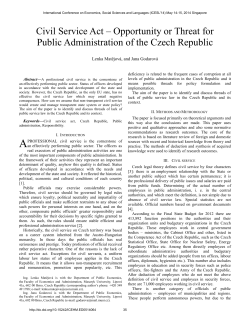 Civil Service Act &ndash; Opportunity or Threat for Public