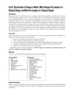 Lab 23. Classification of Changes in Matter