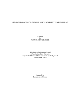 APPALACHIAN ACTIVISTS: THE CIVIL RIGHTS MOVEMENT IN