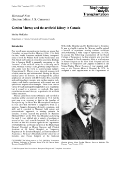Gordon Murray and the artificial kidney in Canada