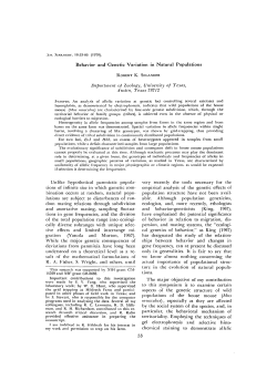 Behavior and Genetic Variation in Natural