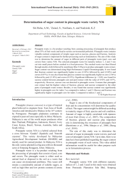 Determination of sugar content in pineapple waste variety N36
