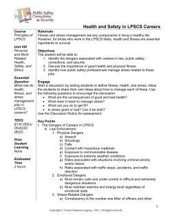 Health and Safety in LPSCS Careers