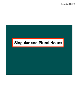 Singular and Plural Nouns