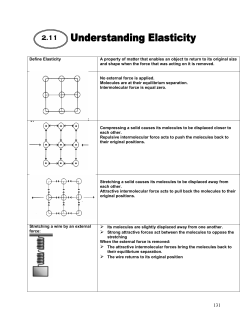 Define Elasticity A property of matter that enables an