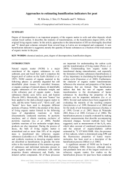 Approaches to estimating humification indicators for