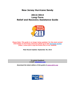 Sandy Long-Term Relief and Recovery Assistance Guide