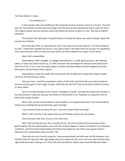 The Wise Woman`s Stone II Corinthians 8:1