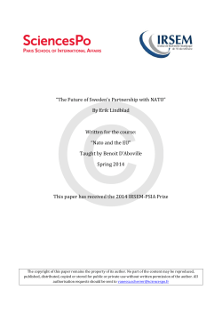 The Future of Sweden`s Partnership with NATO