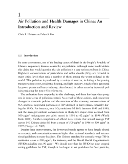 Air Pollution and Health Damages in China