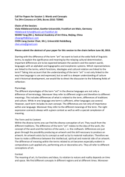 Call For Papers for Session 1: Words and Concepts Chairs of the