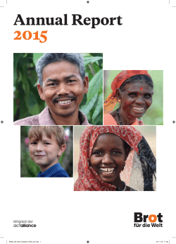 Annual Report 2015 - Brot f&uuml;r die Welt
