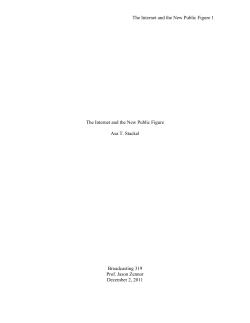 The Internet and the New Public Figure Asa T. Stackel
