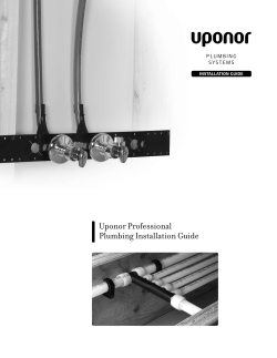 Uponor Professional Plumbing Installation Guide