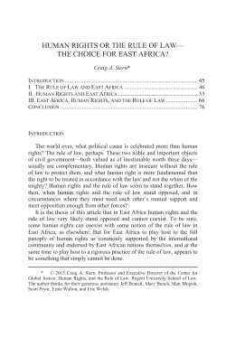 Human Rights or the Rule of Law&mdash;The Choice for East Africa?