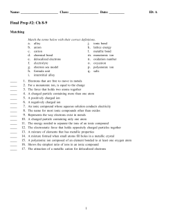 Final Prep #2: Ch 8-9 - ECR-Chemistry-Lin