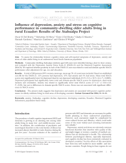 Influence of depression, anxiety and stress on cognitive