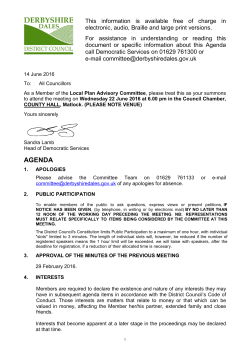 Agenda - Derbyshire Dales District Council