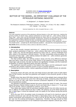 bottom of the barrel, an important challenge of the petroleum refining