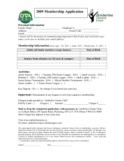 2009 Membership Application